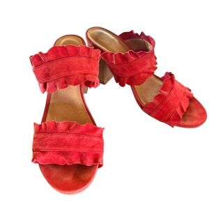 Red Ruffle Women's Sandals